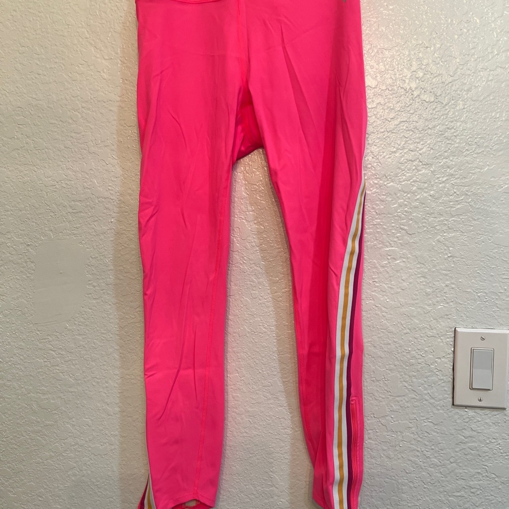 Free People Movement Pink Striped Women's Leggings - Picture 7 of 10